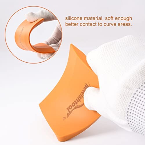 Soft Silicone Small Squeegee for Vinyl, 2 PCS PPF Tools Window Tinting Orange