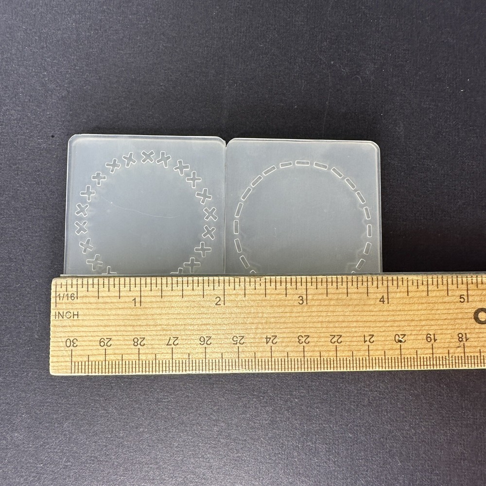 Set of 4 Cuttlebug DECORATIVE ROUNDS Embossing Folders 2.75" x 2"
