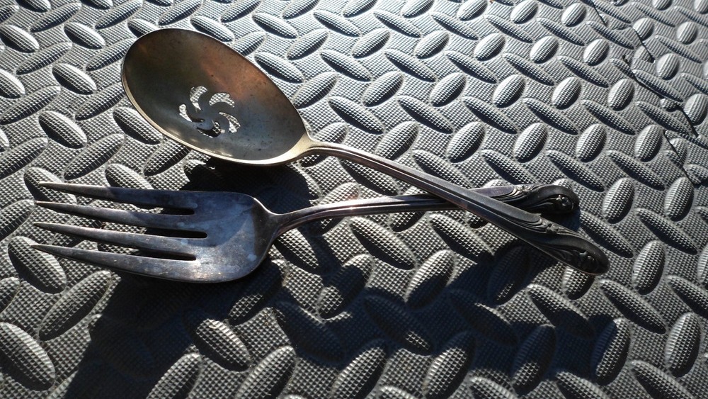 Holmes & Edwards Silverplate Serving Salad Fork And Spoon