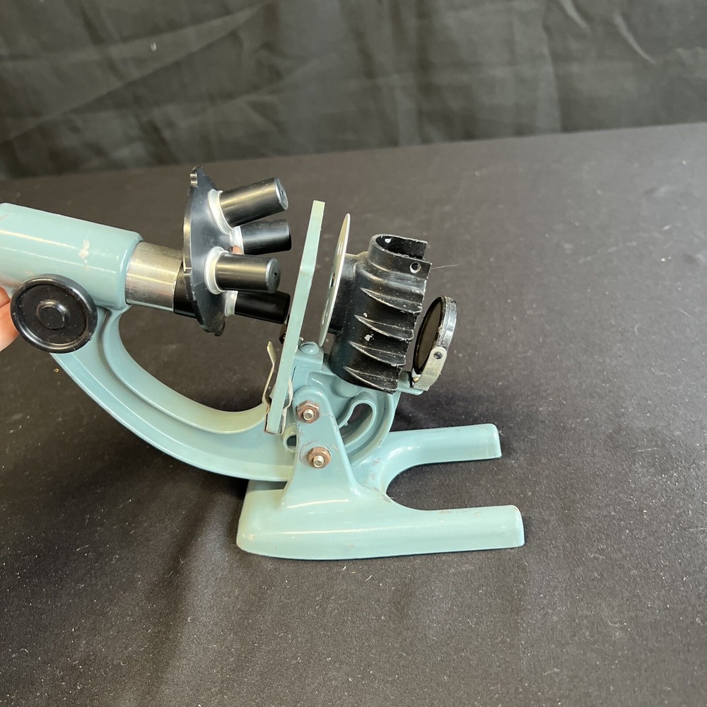 VTG 1960’s Porter Microcraft 264 Teal Science Lab Microscope w/ Case