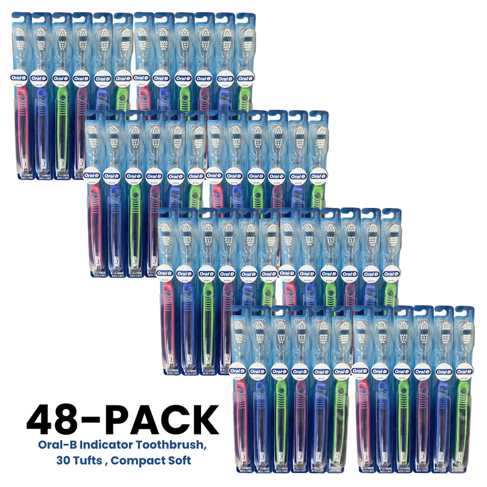 48-PACK Oral-B Indicator 35 Compact Soft Toothbrushes (30 Tufts) FAST SHIP!