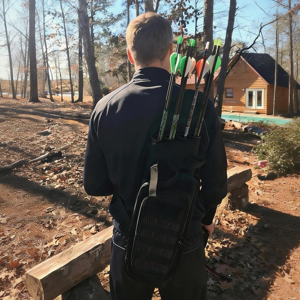 XTACER Multi-Function 4-Tubes Back Field Quiver Training Archery Arrow for Tips