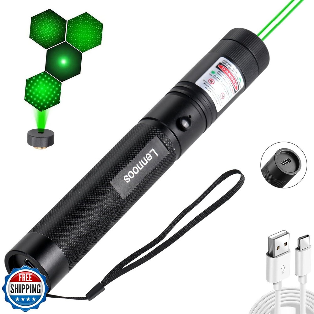 Lennoos USB-C Rechargeable Green Laser Pointer - Advanced Long-Range Laser Po