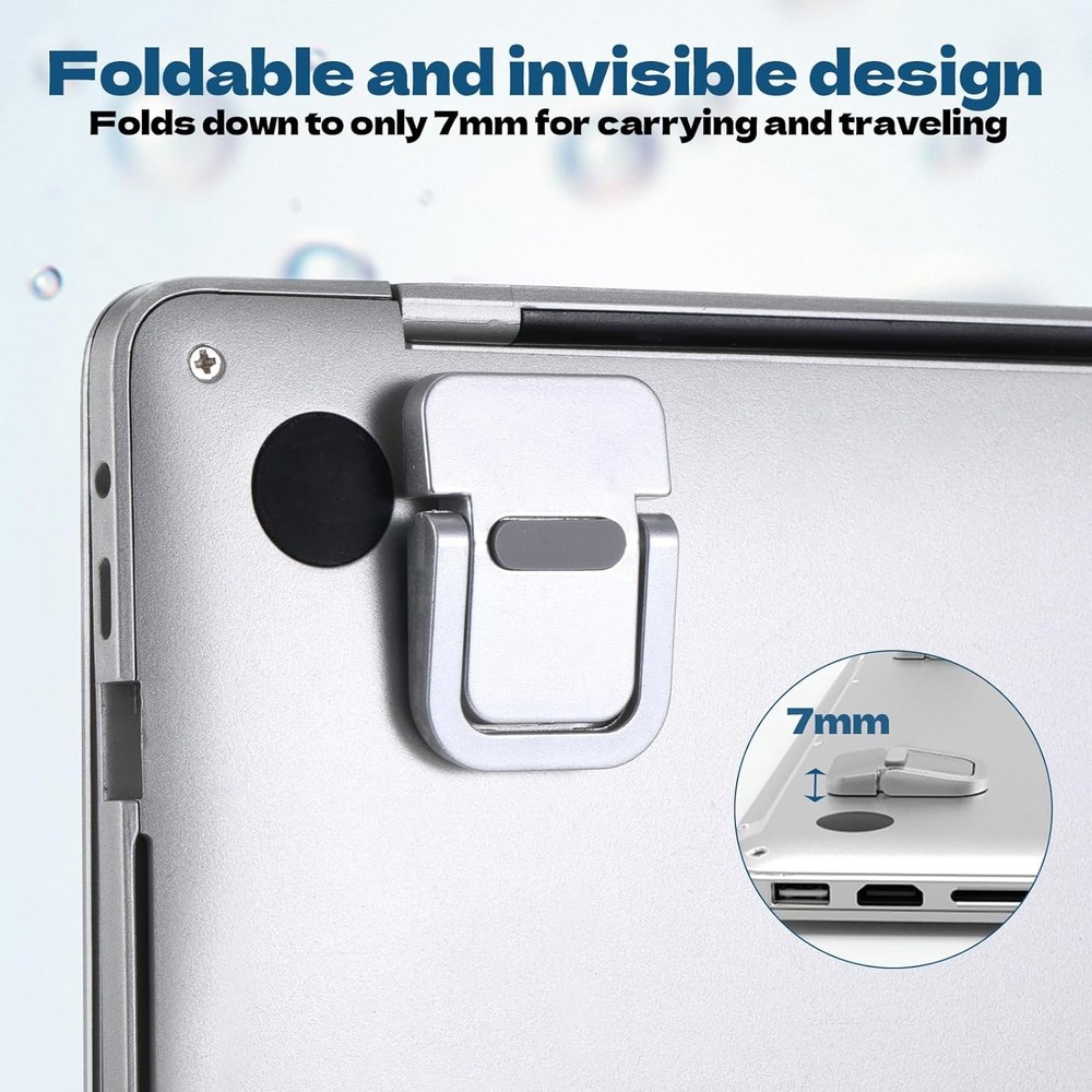 2PCS Foldable Mini Laptop & Keyboard Stand, Portable Desk Riser, Silver