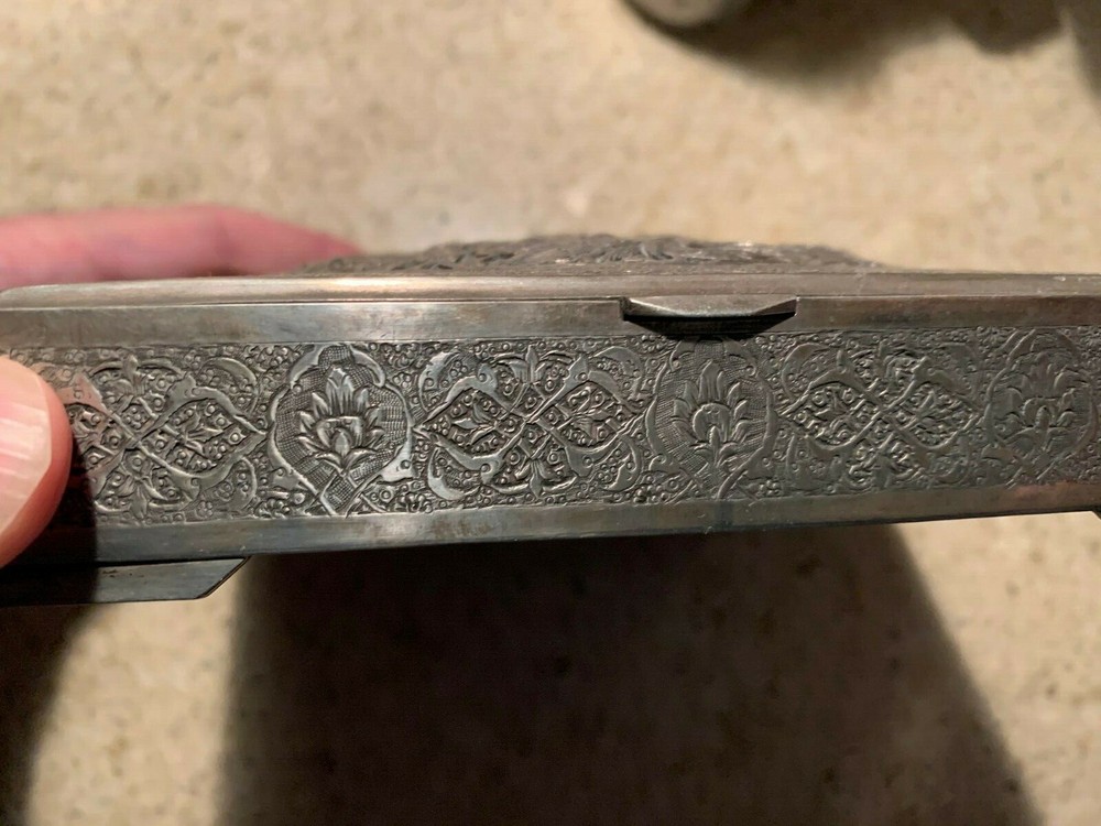 Antique Handmade Persian Silver Box Superb Example Mint Condition Signed