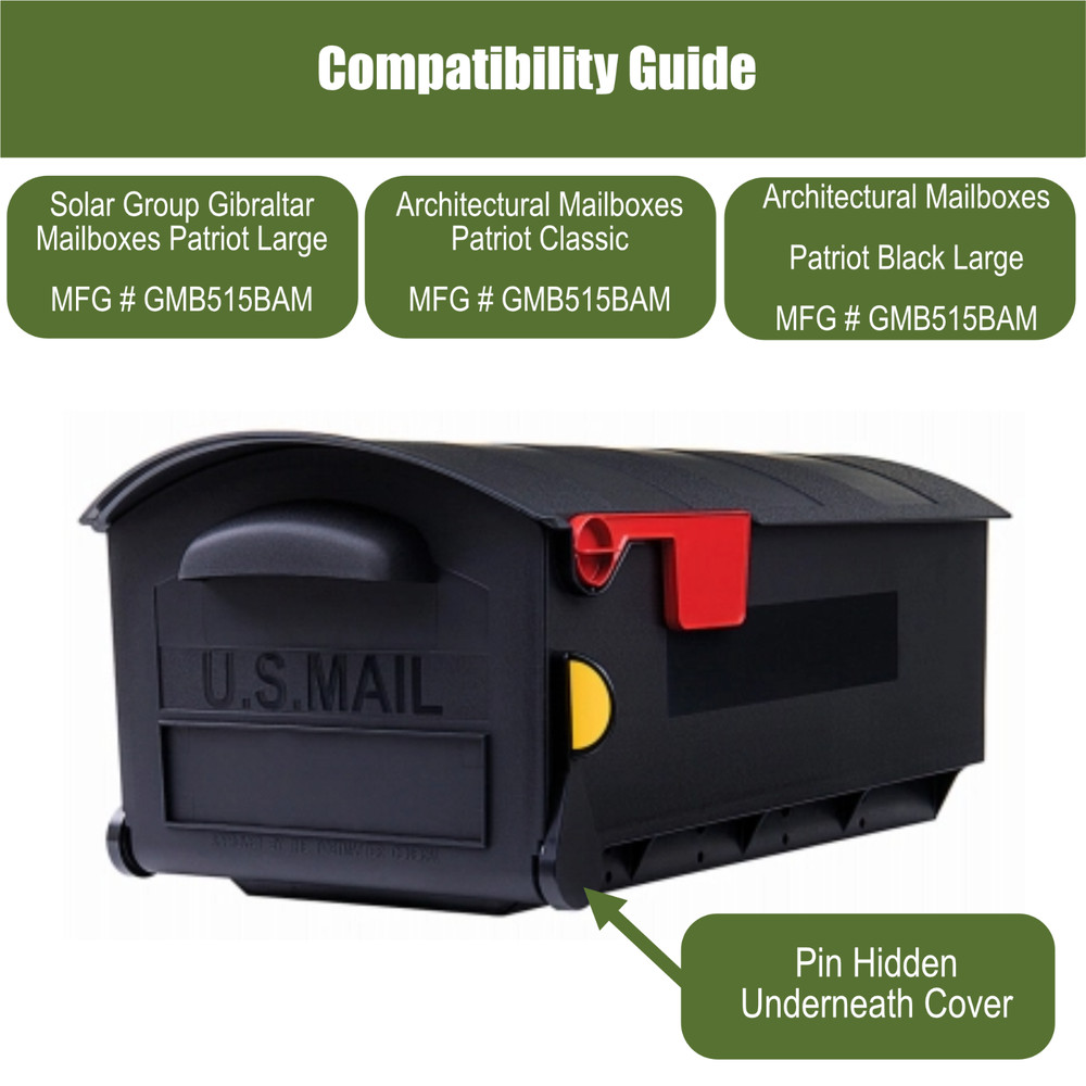 US Mail Mailbox Solar Group #MB515 Hinge Pin Replacement [2 Pack] ABS Resin- USA