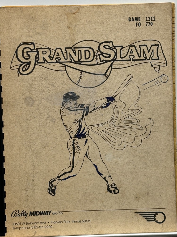 ORIGINAL-BALLY-GRAND SLAM-INSTALLATION & OPERATION INSTRUCTIONS (w/ SCHEMATICS)