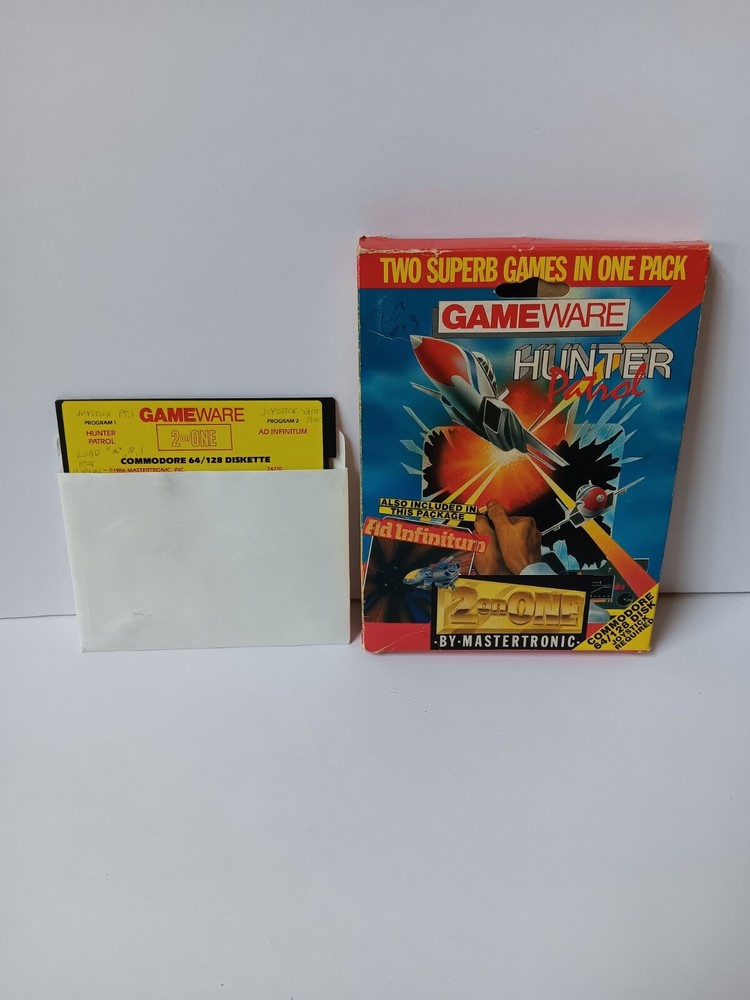 Commodore 64/128 Hunter Patrol/Ad Infinitum Game Software Tested/Works