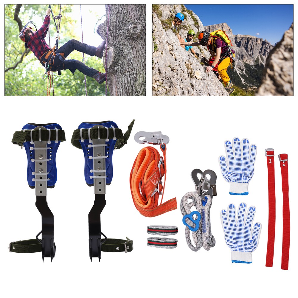 Climbing Spike Adjustable Tree Climbing Gear with Extra Multi-Functional Straps