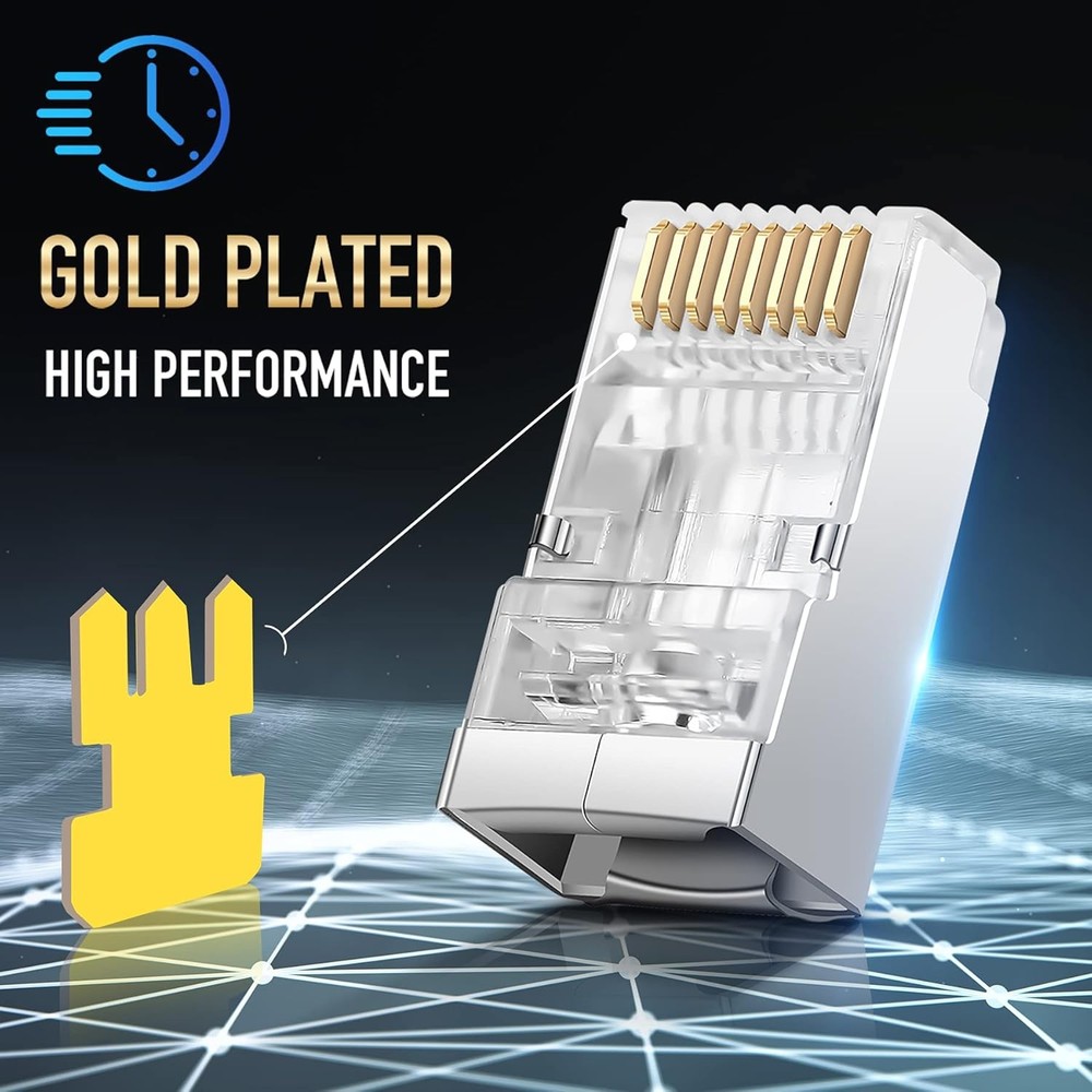 Shielded RJ45 Cat6 Cat6A Pass Through Connector