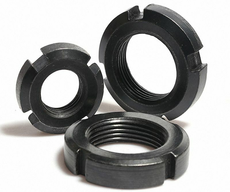 Nut M10 - M60 Select Left Hand Fine Thread Locknut Slotted Nut Retaining Castle