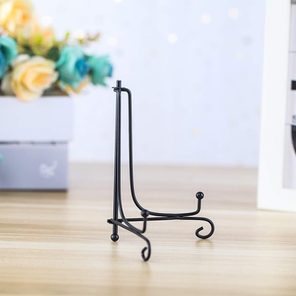 Compact & Adjustable 2-Pack Iron Photo Holder Stand - 5 Inch Decor Solution