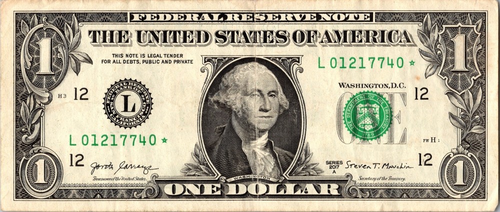 2017 L Star note Fancy Serial Number Regular Run