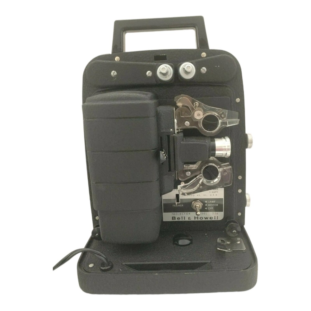 Vtg Bell and Howell Automatic Threading Projector 8mm Model 256 & Case - Working