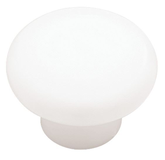(50 Pack) 1-3/8" Round Plastic Knob White
