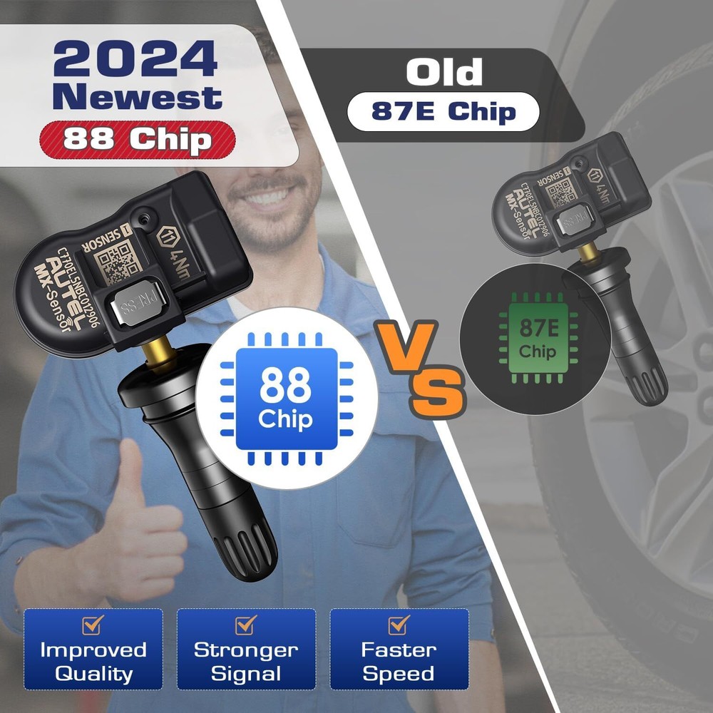 4pcs Autel MX-Sensor 2 in 1 Programmable TPMS Sensor for Universal Tire Pressure