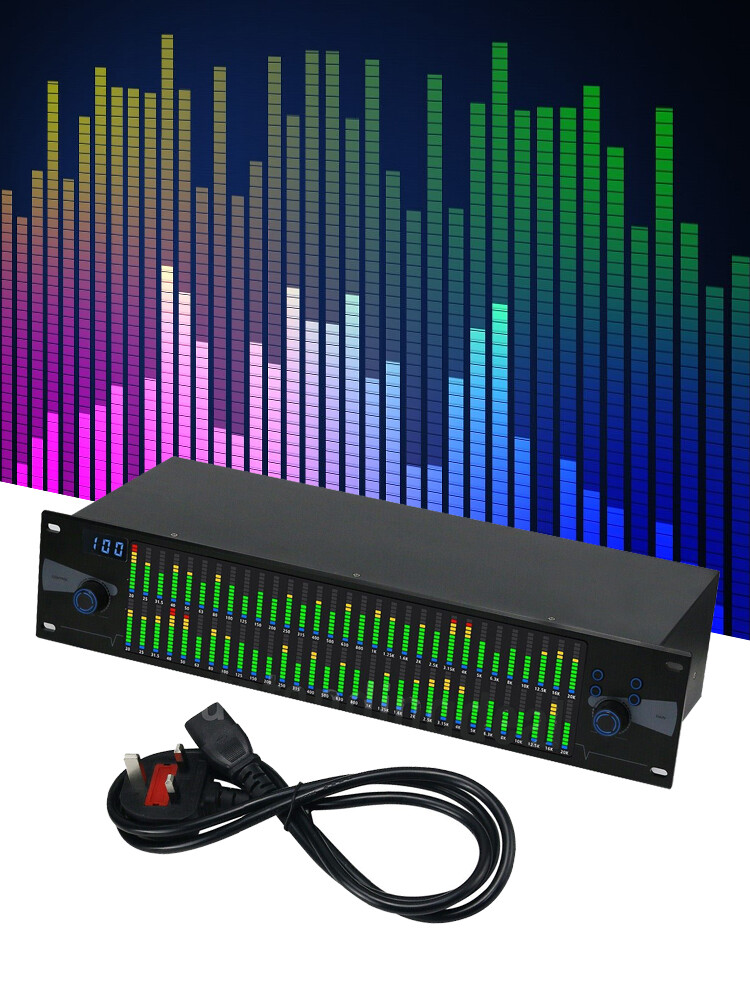 Professional Graphics Equalizer Audio Processor Dual 31-Band Spectrum Display US