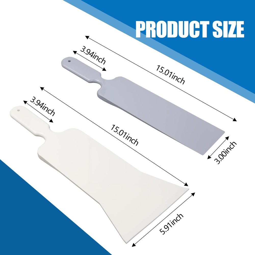 Hovom 2PCS Car Bulldozer Squeegee, Long Handle Tint Tools, 2pcs:gray+white