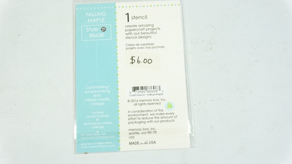 2016 Memory Box Designer Stencil Garden Falling Maple 88608