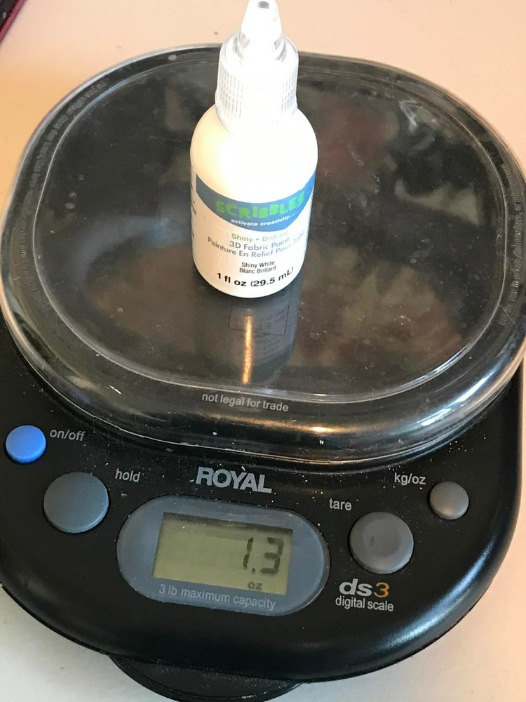 Scribbles Permanent 3D Fabric Paint 1oz Shiny - White