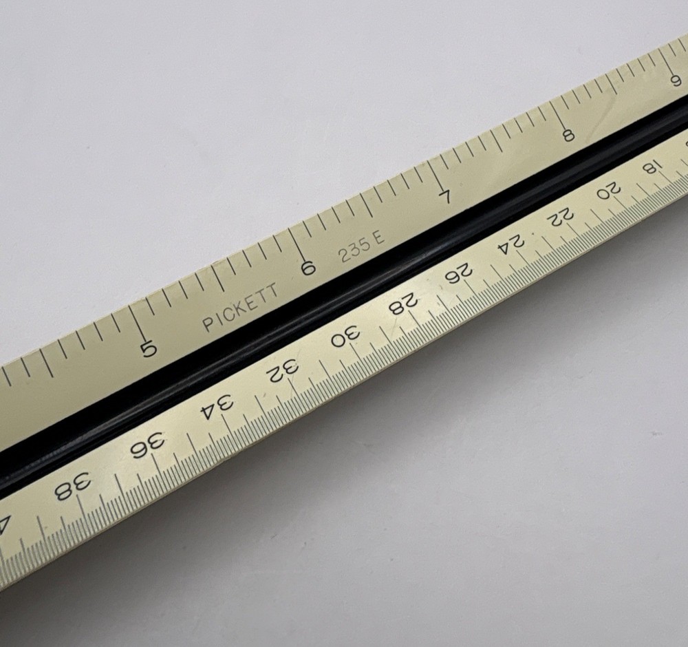 Pickett 235E Architect Triangular Scale Ruler 12" Engineering Drafting Tool