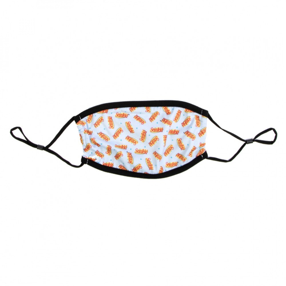 Seinfeld Logo All Over Adjustable Face Cover White