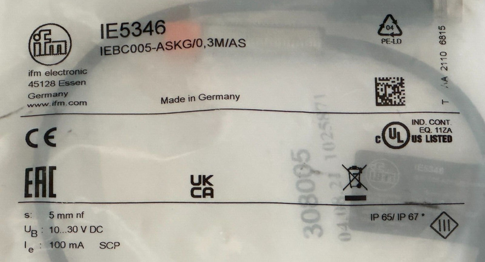 FACTORY SEALED IFM IE5346 Proximity Switch
