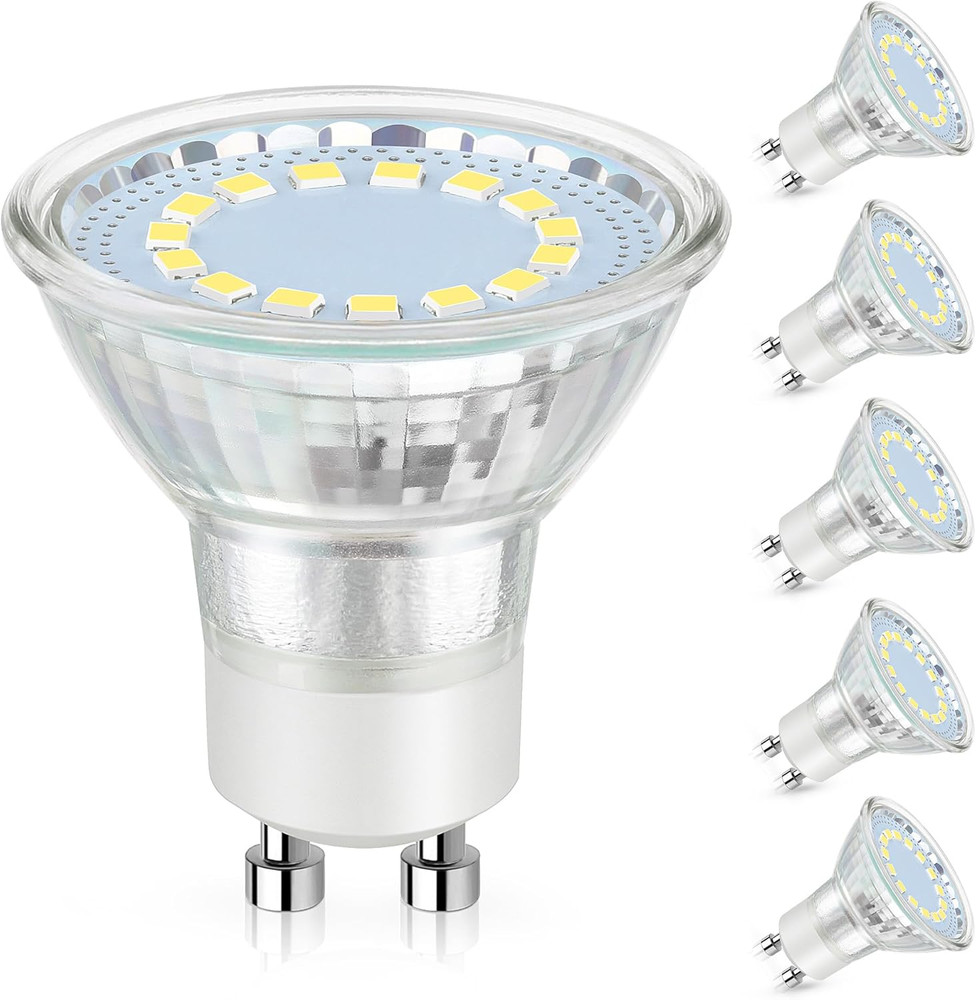 GU10 LED Light Bulb, 50 Watt Halogen Equivalent, Daylight White 5000K 450LM Non-