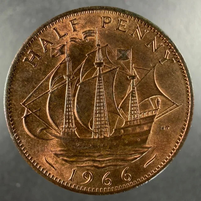 1966 Great Britain Half Penny Choice Example