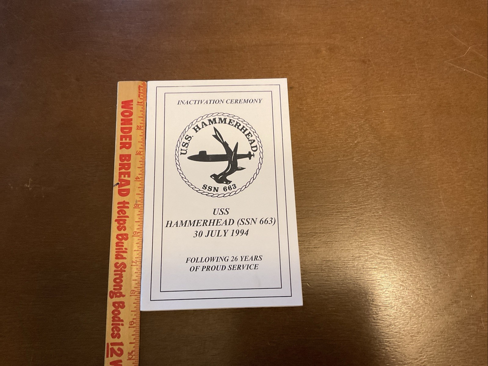 Inactivation Ceremony USS HAMMERHEAD SSN 663 Handout Pamphlet Vintage