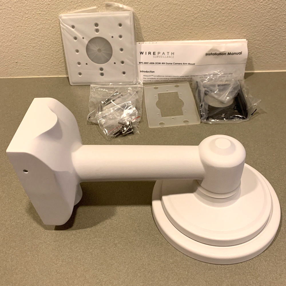 Wirepath Surveillance Dome Camera Arm Mount, WPS-MNT-ARM-DOM-WH, New Open Box