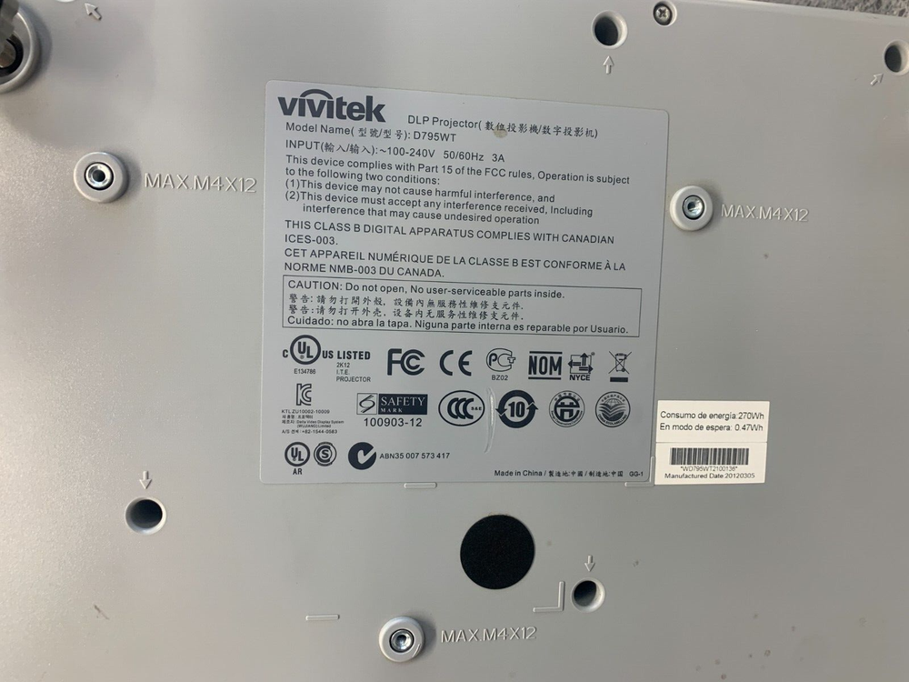 Vivitek D795WT DLP Short throw Projector