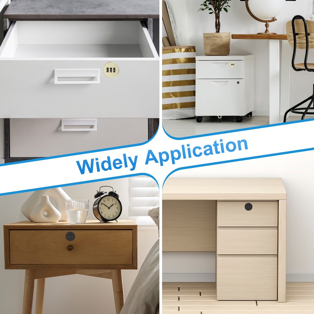 3/4 Inch Combination Cam Lock, Password Coded Cabinet Lock, Silver