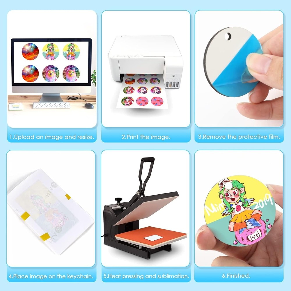 Quality - Sublimation Keychains with Instructions