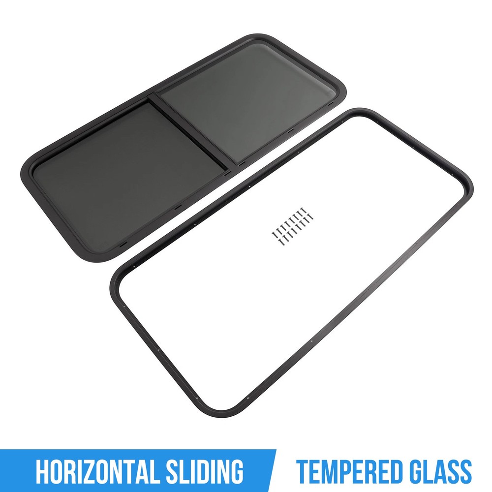 48" Width X 22" Height Horizontal Sliding Window W/ Screen For Cargo Trailer RV