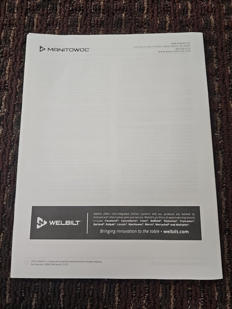 Manitowoc S Model Dispensers Manual - Ice Machine