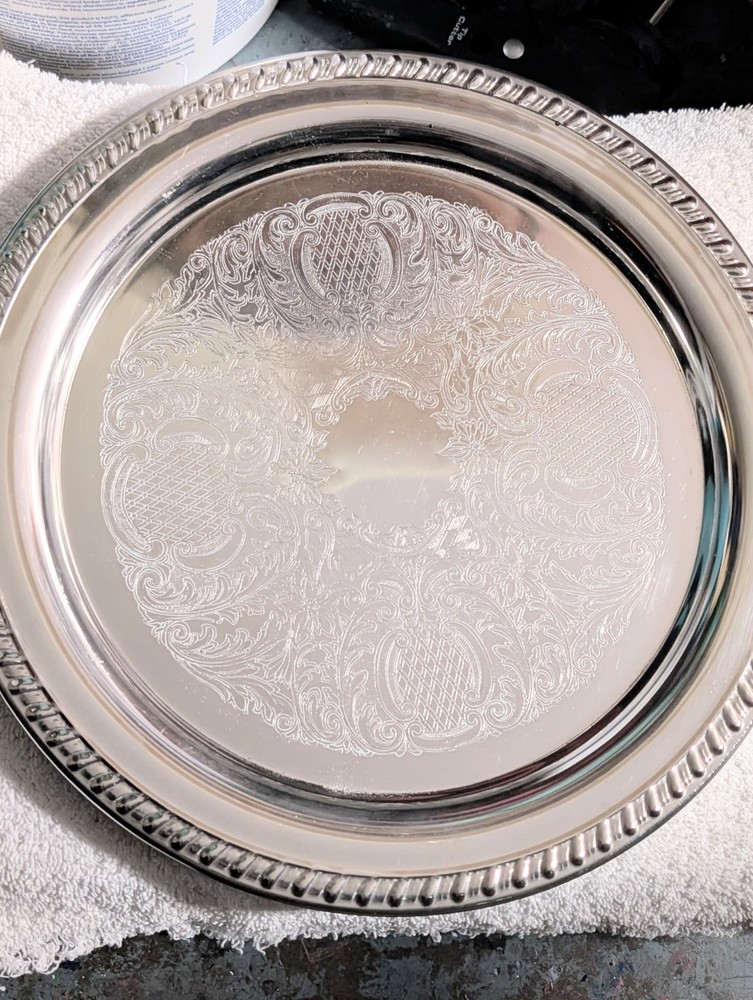 Silver Platter And Serving Forks & Ladel