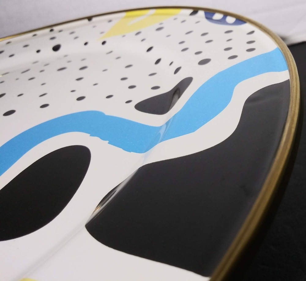 Flashback Footed Cake Serving Plate Enamelware Retro Funky Made In Turkey