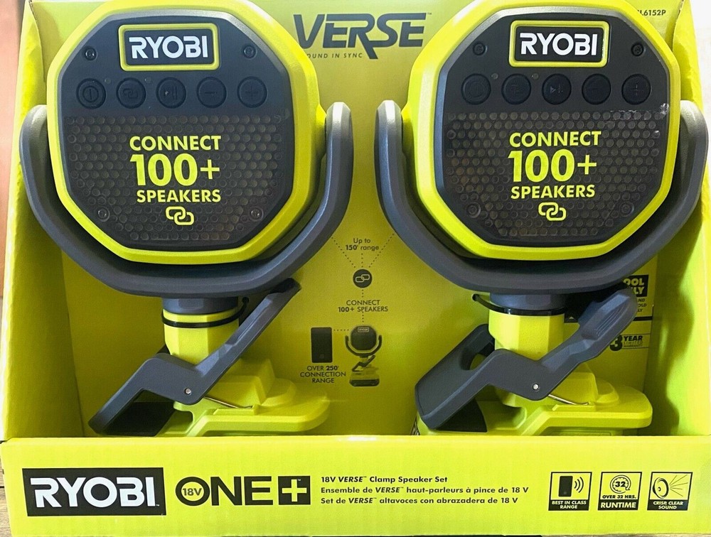 ONE+ 18V Cordless VERSE Clamp Speaker 2-Pack (Tools Only)