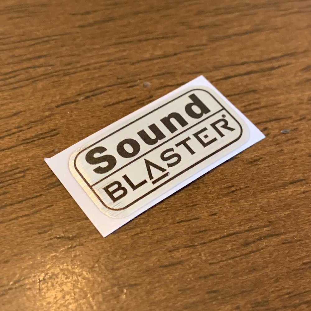 Creative Sound Blaster Computer Case Badge FLAT Sticker Retro 386 486 Pentium PC