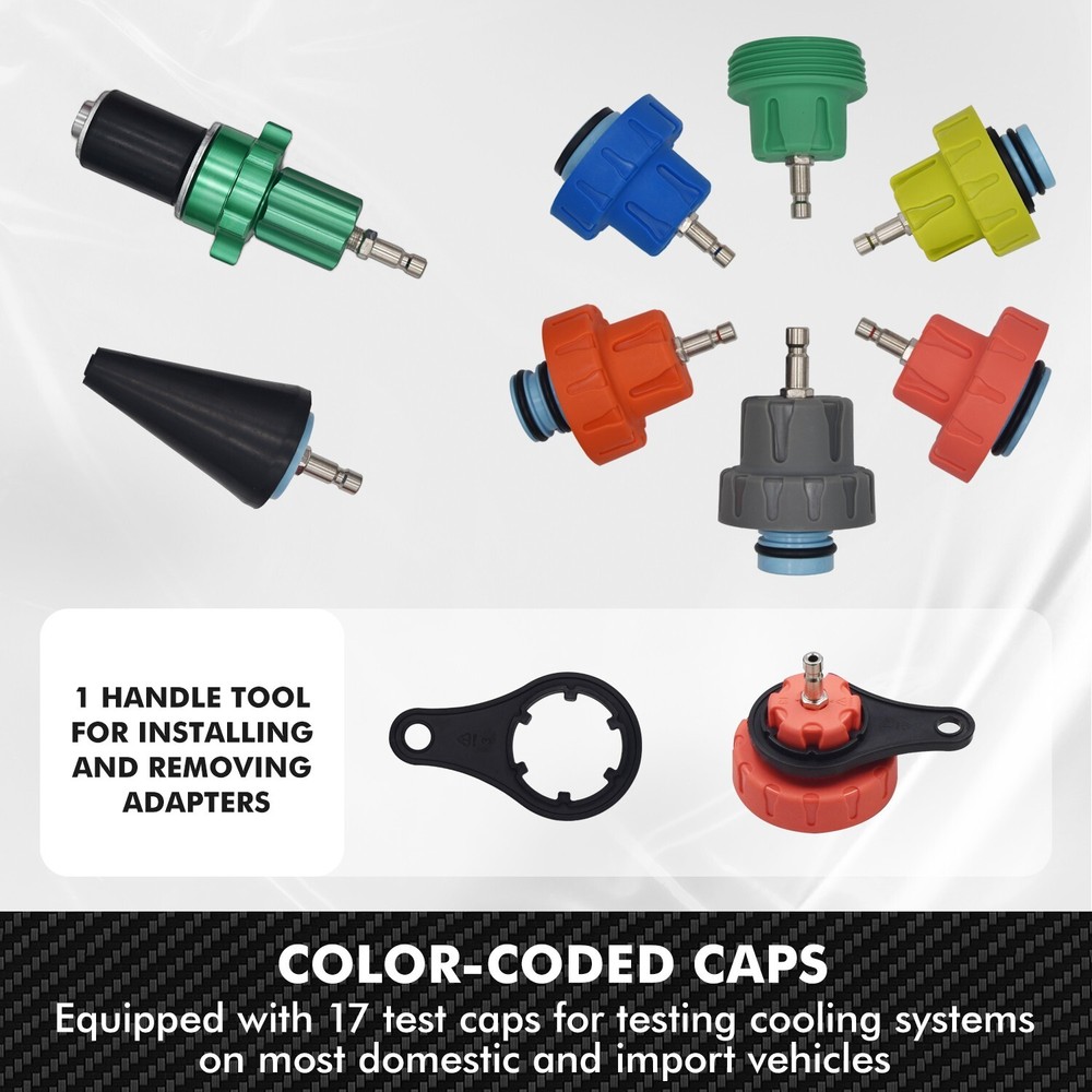 Universal Radiator Pressure Tester Kit Coolant Vacuum Refill Kit System 34pcs
