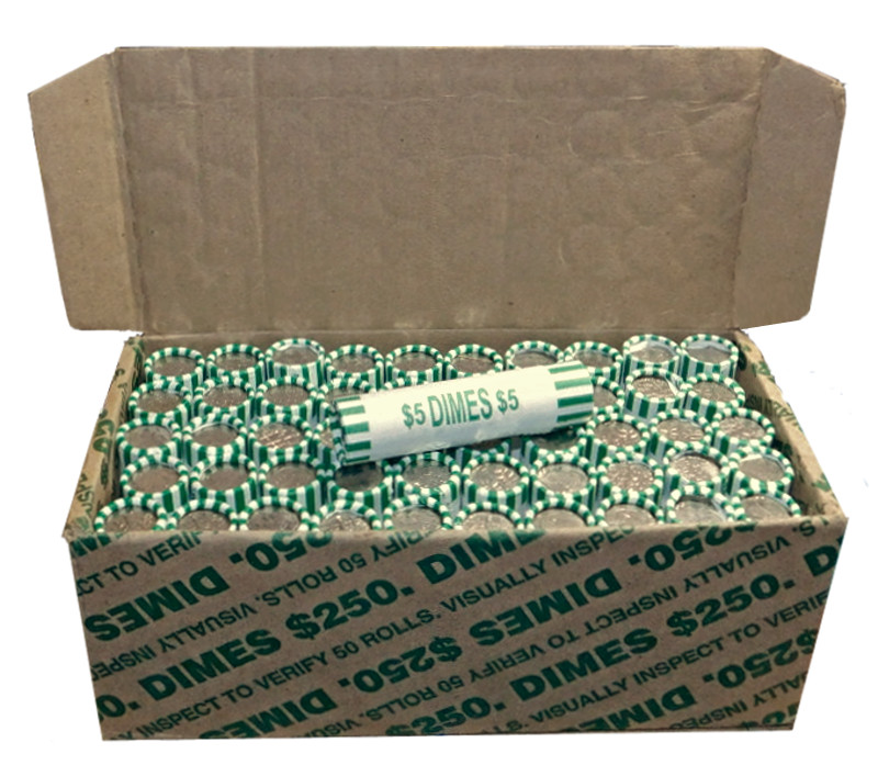 Bank Rolled Circulated Dimes. Silver, W mint mark, and Errors possible