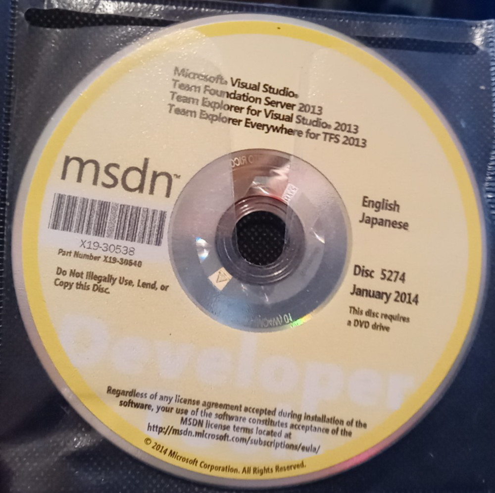 Microsoft Visual Studio Team Explorer Foundation MSDN DVD Disc 5274 Eng/JAP 2014