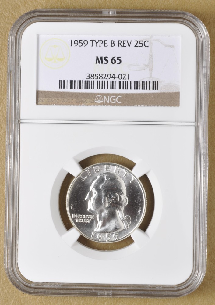 1959 P Washington Quarter 'Type B Reverse' NGC MS65