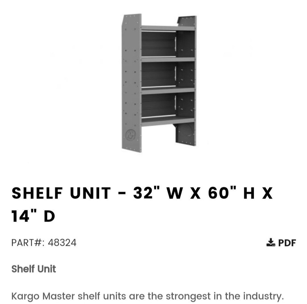 cargo van and sprinter shelf units 5pcs