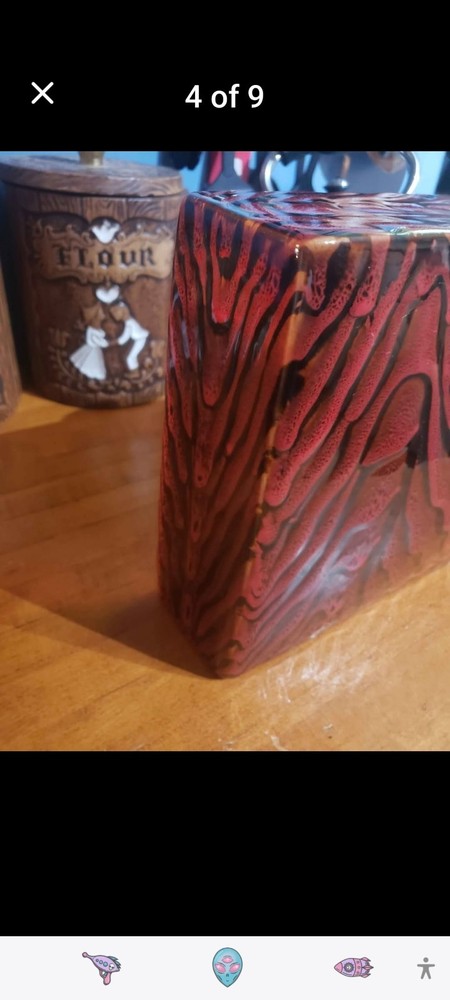 Art Van Container/Vase Red Ceramic