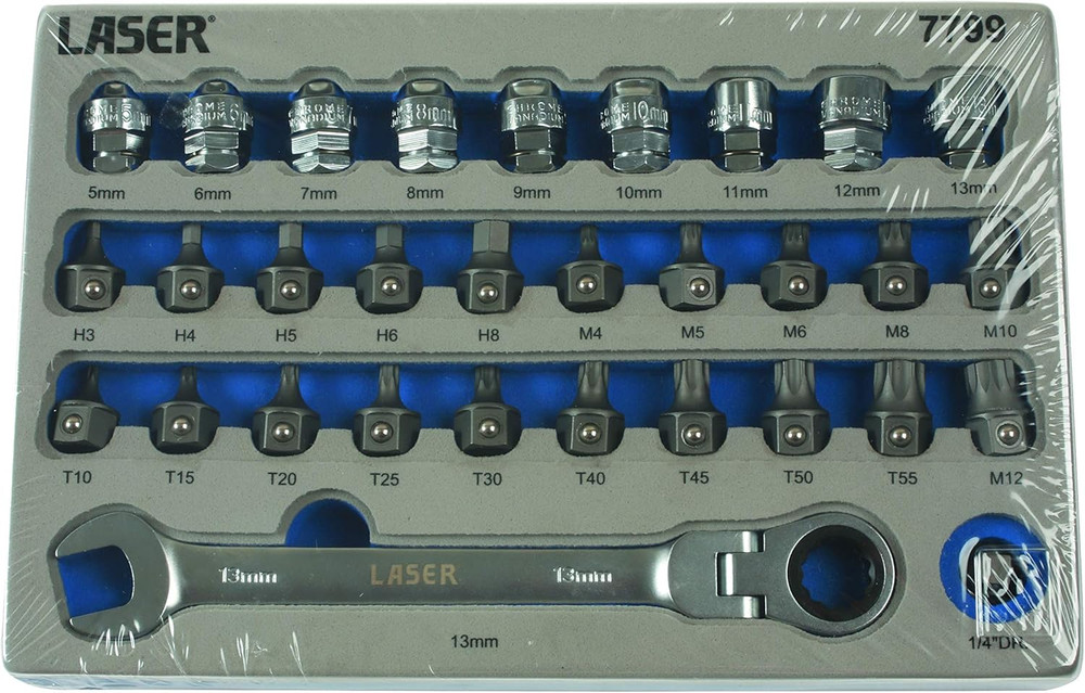 31-Piece Low Profile Bit & Go Thru Alldrive Socket Set - Ultimate Tool Kit