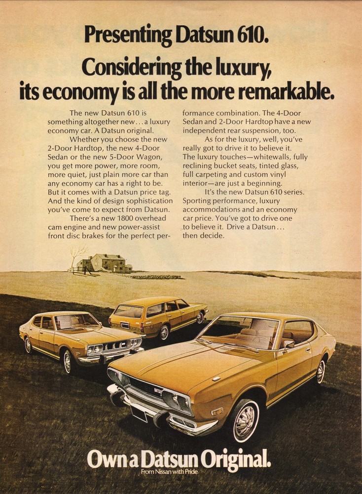 1972 Datsun 610--Original Vintage Print Ad