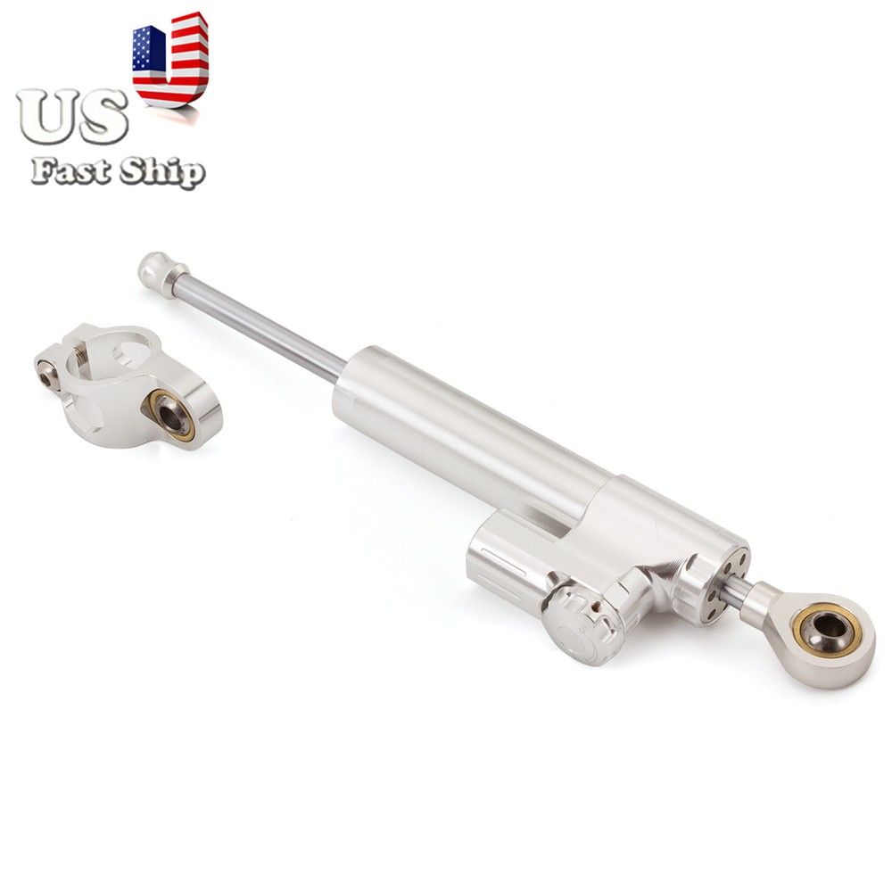 CNC Silver Steering Damper Stabilizer Linear Reversed For Motorcycle Scooters