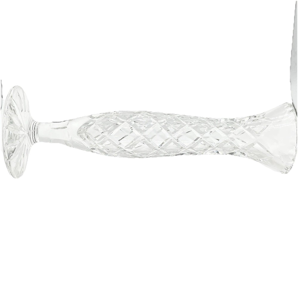 Crystal Bud Vase Diamond Pattern Very Clear Sparkling 8.5”